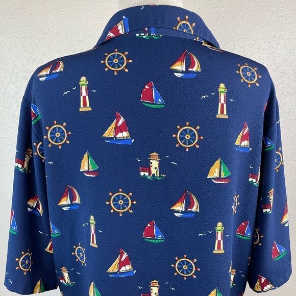Bon Worth Nautical Themed Button Down Short Size XL EUC - Picture 7 of 8